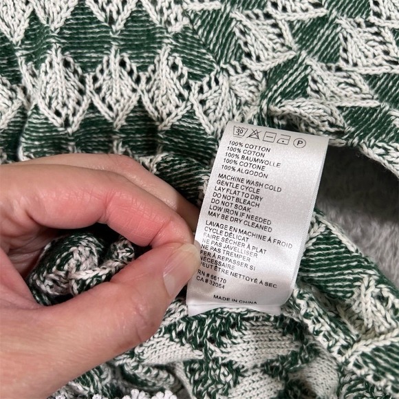 Rue Stiic Cardigan‎ Sweater Womens Medium Green Knit Crochet Mid Century - Picture 5 of 8